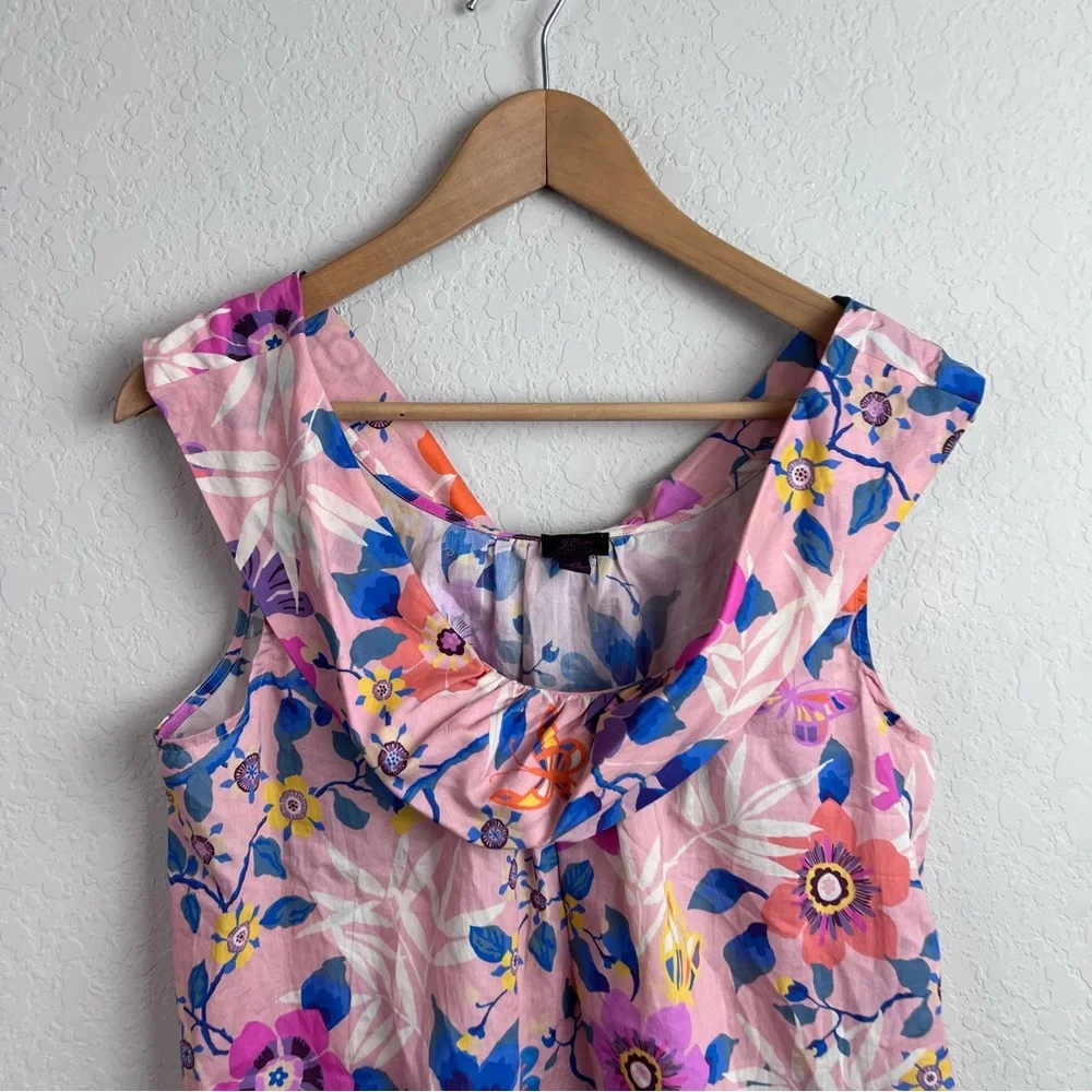 J. CREW Floral Scoop Neck Tank Top Liberty Art Pavilion XS